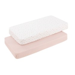 Lençol Embutido para Berço, 60 Pacotes de 2 Unidades. 60X120X17 cm Calma Pink