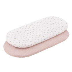 Moses/Carrinho Lençol Ajustado Pack 2 unidades. 35X80X7 cm Calma Pink