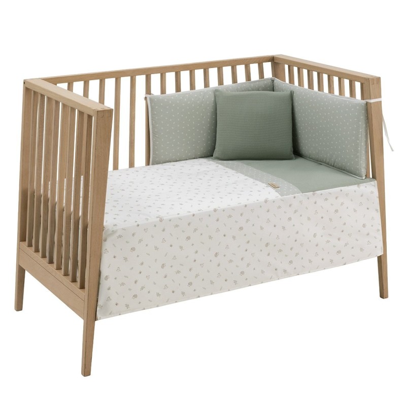 Jgo 2 Pcs.Colcha I-V. Cuna 60 Cambrass Calma Verde 60X120X3 Cm