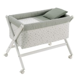 Calma CAMBRASS Mini Berço Tesoura de Madeira Verde/BCO 55X87X74 cm