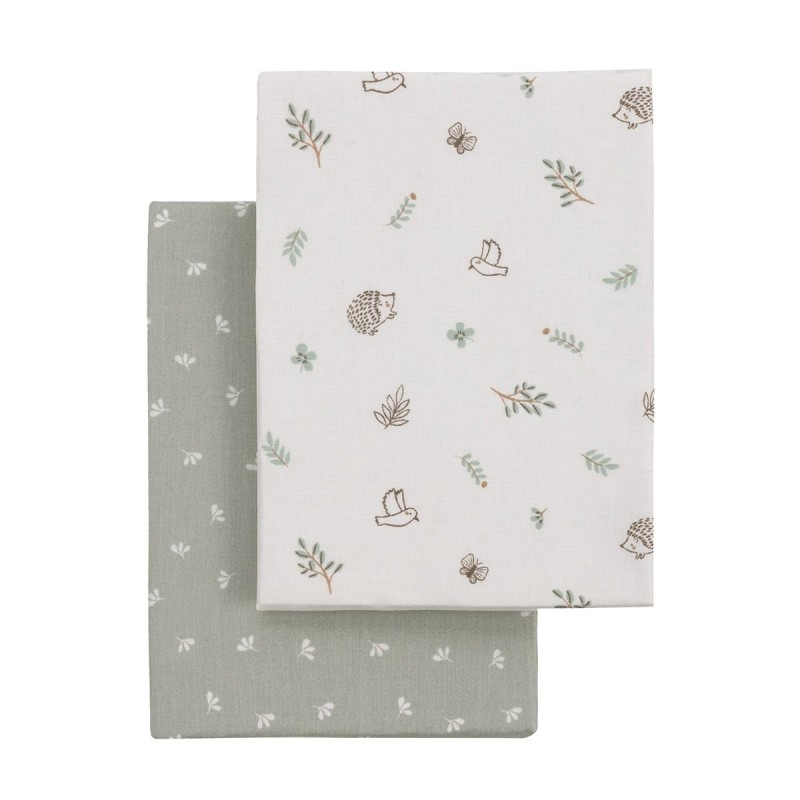 Mini embalagem de lençóis para berço 2 unidades. 50X82X10 cm CAMBRASS Calma Green