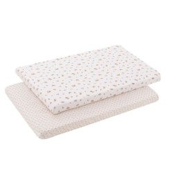 Mini embalagem de lençóis para berço 2 Uds. 50X82X10 Cm CAMBRASS Senda Bege
