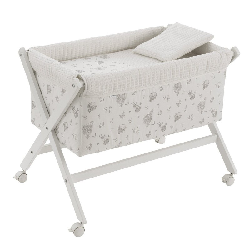 Tesouras de Mini Berço de Madeira CAMBRASS Globo Bruto/Bco 55X87X74 cm