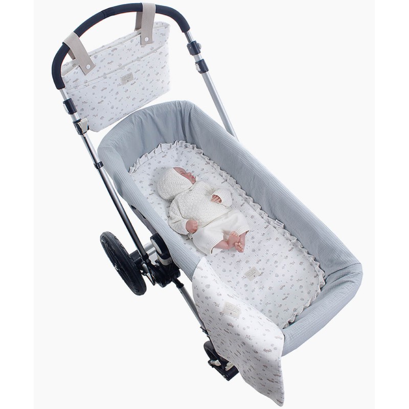Lençol Embaixo Carrycot + Musselina Uzturre Lucca